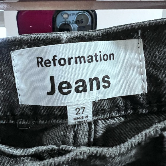 Reformation Val 90s Mid Rise Straight Leg Black Denim Jeans 27 size women’s - Picture 8 of 13